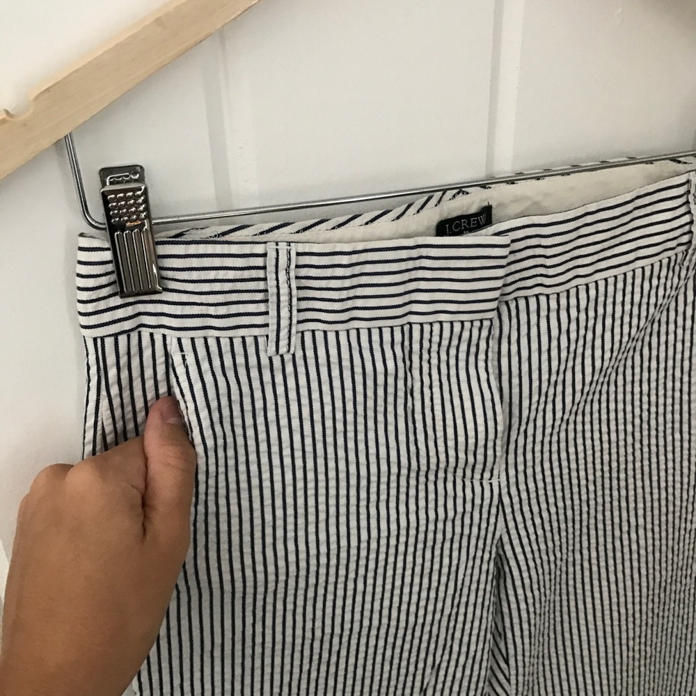 J Crew City Fit Striped Trousers